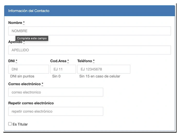 Paso 2 para sacar turno de la VTV en Ramos Mejía: información del contacto